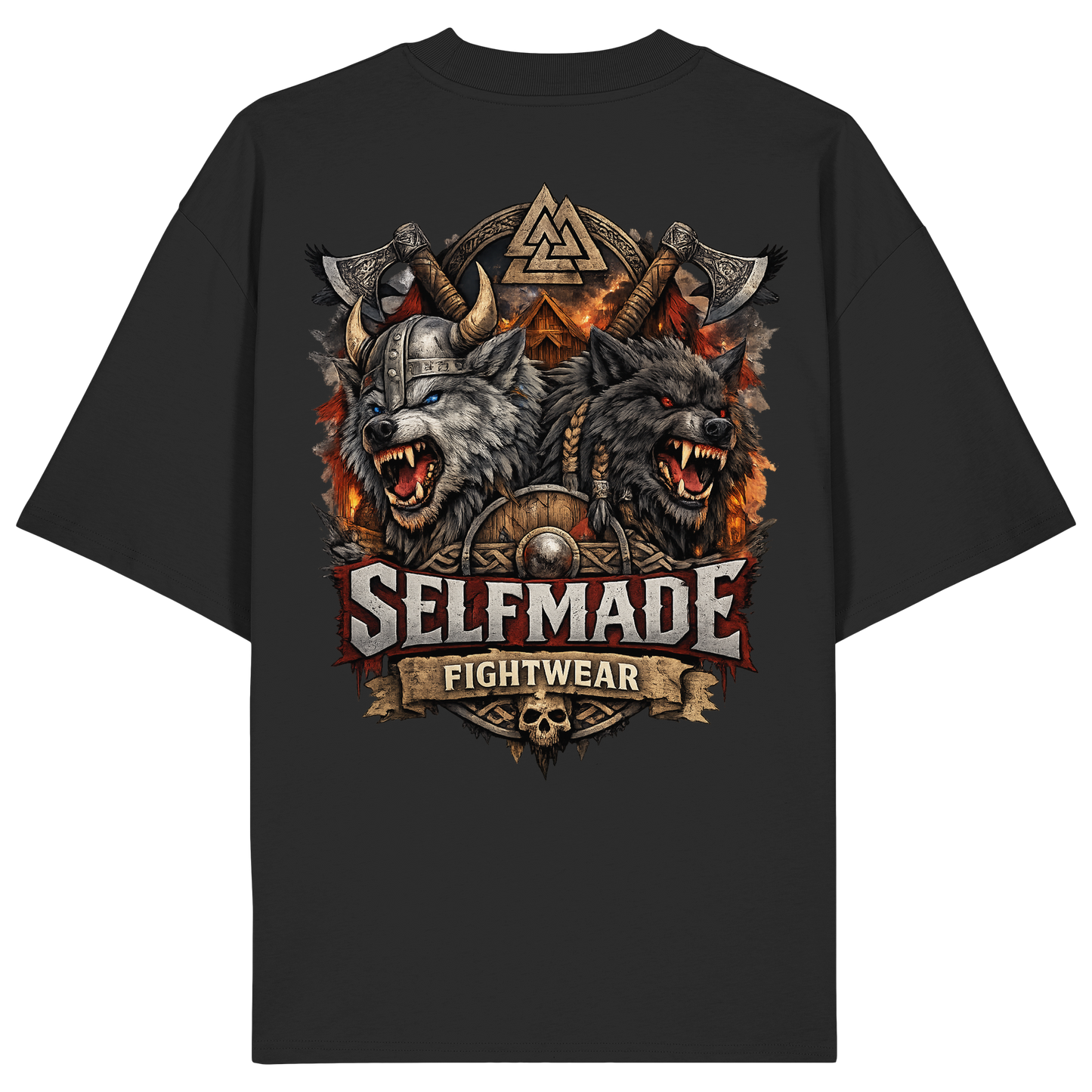 Walhalla Wolf Animal No7 - Organic Oversize Shirt