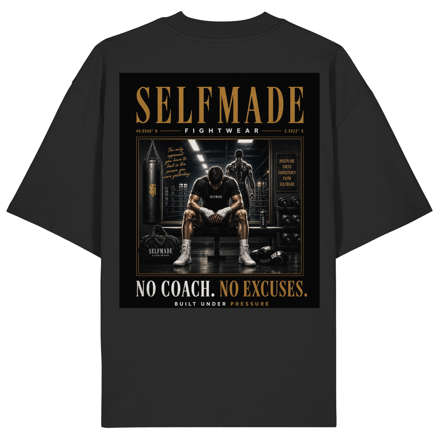 No Excuses Gold No68 - Organic Oversize Shirt