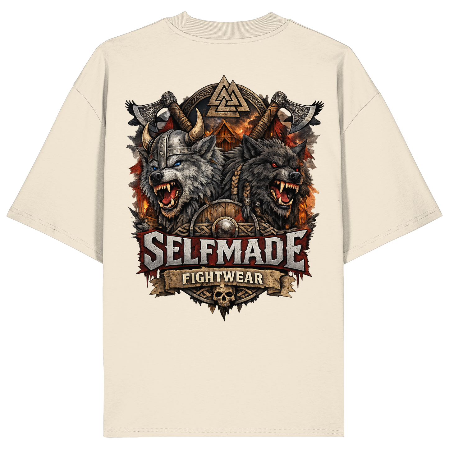 Walhalla Wolf Animal No7 - Organic Oversize Shirt