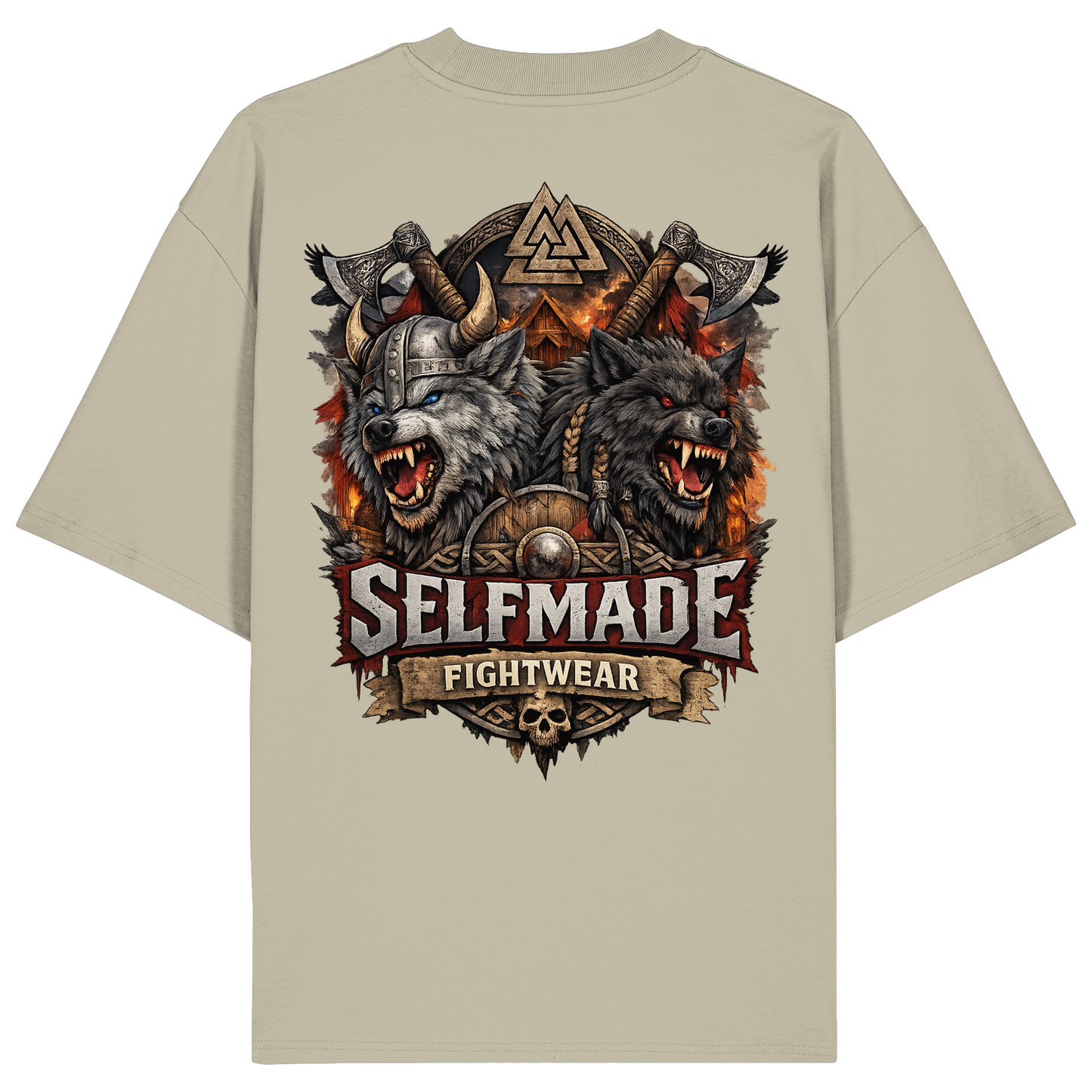 Walhalla Wolf Animal No7 - Organic Oversize Shirt