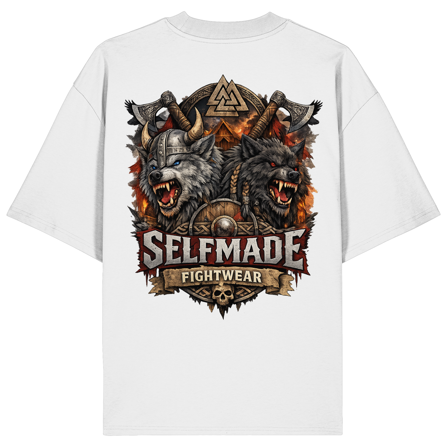 Walhalla Wolf Animal No7 - Organic Oversize Shirt